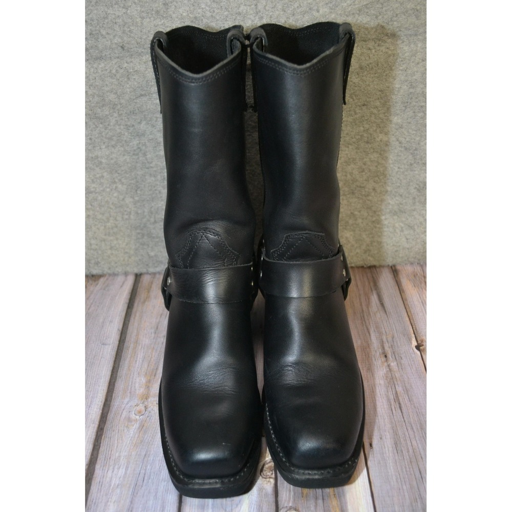 Dingo Boots Womens 10 Dean Black Leather Harness Motorcycle Mid Calf DI07370 - Picture 2 of 16